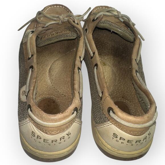 Sperry Top-Sider Angelfish Women's Boat Shoes Sz 8.5M Tan Leather Slip On Casual - Picture 3 of 7